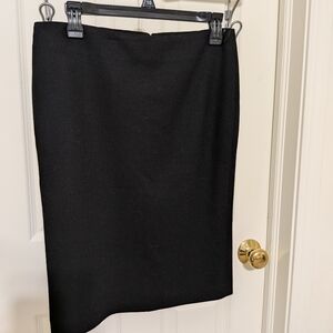 Alexander McQueen Black 100% Virgin Wool Pencil Skirt IT 42 Made in Italy